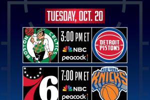 10月21日开赛~NBA：揭幕战绿军战活塞、76人打尼克斯、雷霆VS马刺